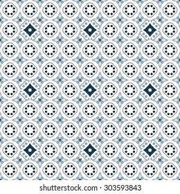 Seamless pattern illustration in traditional style - like Portuguese tiles