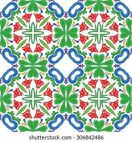 Seamless pattern illustration in traditional style - like Portuguese tiles