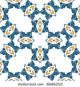 Seamless pattern illustration in traditional style - like Portuguese tiles