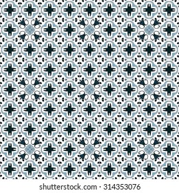 Seamless pattern illustration in traditional style - like Portuguese tiles 