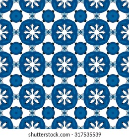Seamless pattern illustration in traditional style - like Portuguese tiles