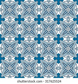 Seamless pattern illustration in traditional style - like Portuguese tiles