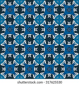 Seamless pattern illustration in traditional style - like Portuguese tiles