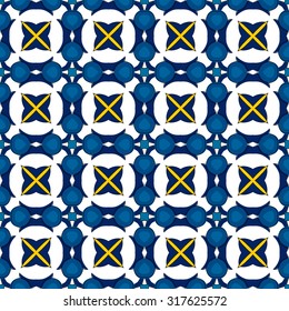 Seamless pattern illustration in traditional style - like Portuguese tiles