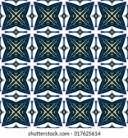Seamless pattern illustration in traditional style - like Portuguese tiles