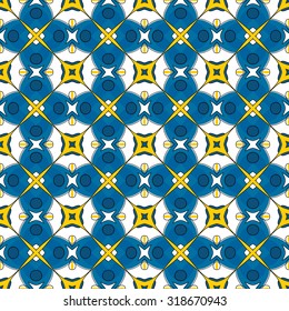 Seamless pattern illustration in traditional style - like Portuguese tiles 