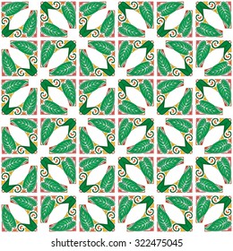 Seamless pattern illustration in traditional style - like Portuguese tiles