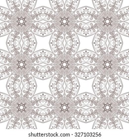 Seamless pattern illustration in traditional style - like Portuguese tiles in grey