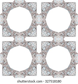 Seamless pattern illustration in traditional style - like Portuguese tiles in grey