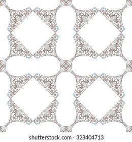 Seamless pattern illustration in traditional style - like Portuguese tiles in grey
