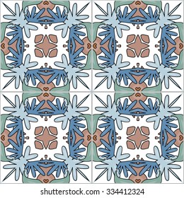 Seamless pattern illustration in traditional style - like Portuguese tiles

