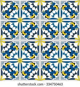 Seamless pattern illustration in traditional style - like Portuguese tiles