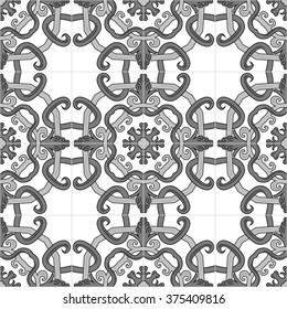 Seamless pattern illustration in traditional style - inspired by Portuguese tiles