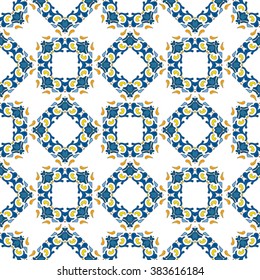 Seamless pattern illustration in traditional style - like Portuguese tiles 