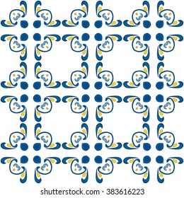Seamless pattern illustration in traditional style - like Portuguese tiles 