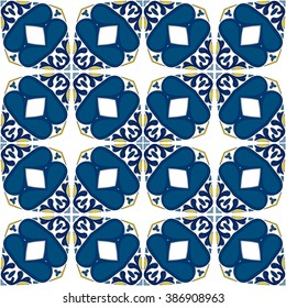 Seamless pattern illustration in traditional style - like Portuguese tiles