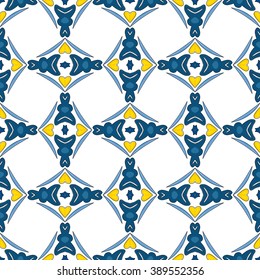 Seamless pattern illustration in traditional style - like Portuguese tiles