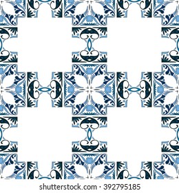 Seamless pattern illustration in traditional style - like Portuguese tiles