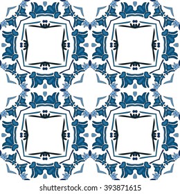 Seamless pattern illustration in traditional style - like Portuguese tiles
