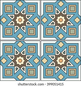 Seamless pattern illustration in traditional style