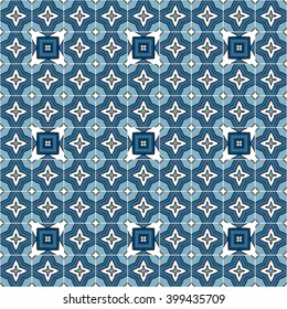 Seamless pattern illustration in traditional style - like Portuguese tiles
