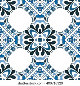 Seamless pattern illustration in traditional style - like Portuguese tiles