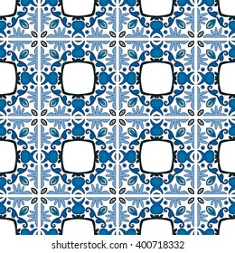 Seamless pattern illustration in traditional style - like Portuguese tiles