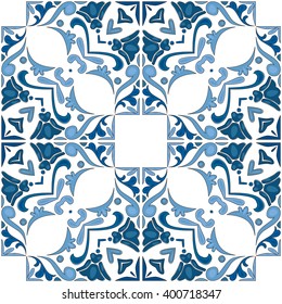 Seamless pattern illustration in traditional style - like Portuguese tiles