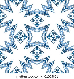 Seamless pattern illustration in traditional style - like Portuguese tiles