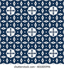 Seamless pattern illustration in traditional style - like Portuguese tiles