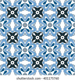 Seamless pattern illustration in traditional style - like Portuguese tiles