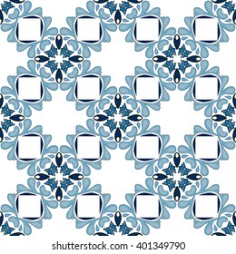 Seamless pattern illustration in traditional style - like Portuguese tiles