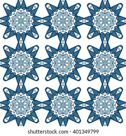 Seamless pattern illustration in traditional style - like Portuguese tiles