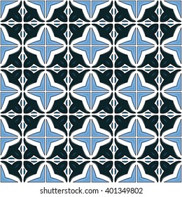 Seamless pattern illustration in traditional style - like Portuguese tiles