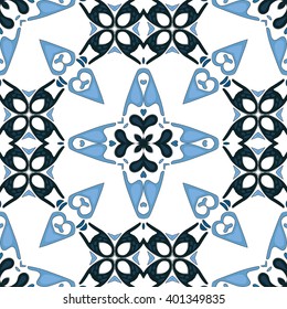 Seamless pattern illustration in traditional style - like Portuguese tiles