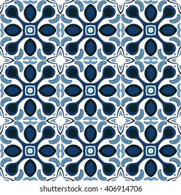 Seamless pattern illustration in traditional style - like Portuguese tiles