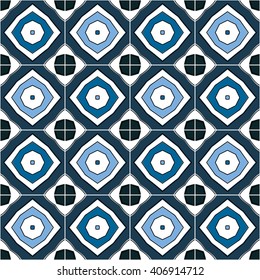 Seamless pattern illustration in traditional style - like Portuguese tiles