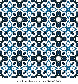 Seamless pattern illustration in traditional style - like Portuguese tiles