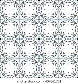 Seamless pattern illustration in traditional style - like Portuguese tiles