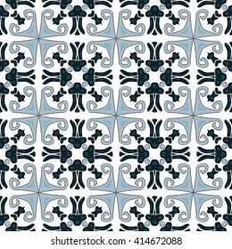 Seamless pattern illustration in traditional style - like Portuguese tiles
