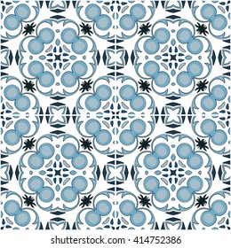 Seamless pattern illustration in traditional style - like Portuguese tiles
