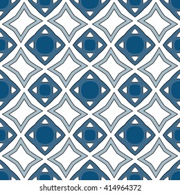 Seamless pattern illustration in traditional style - like Portuguese tiles