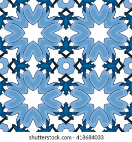 Seamless pattern illustration in traditional style - like Portuguese tiles