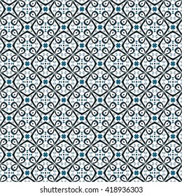 Seamless pattern illustration in traditional style - like Portuguese tiles