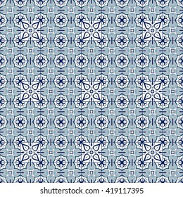 Seamless pattern illustration in traditional style - like Portuguese tiles