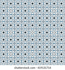 Seamless pattern illustration in traditional style - like Portuguese tiles