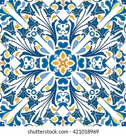 Seamless pattern illustration in traditional style - like Portuguese tiles