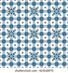 Seamless pattern illustration in traditional style - like Portuguese tiles