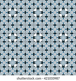Seamless pattern illustration in traditional style - like Portuguese tiles