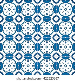 Seamless pattern illustration in traditional style - like Portuguese tiles
